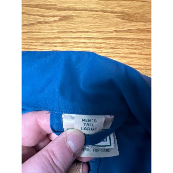 Vintage L.L. Bean Men's Teal Full Zip and Snap Close Hidden Hood Jacket Tall L - Picture 11 of 16